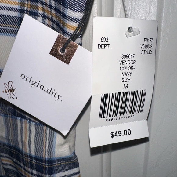 Originality Plaid Mini Dress Size Medium Adjustable Straps Zip Back NWT - Picture 3 of 10